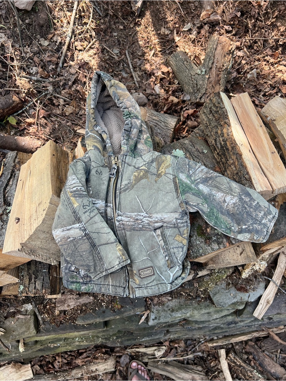 Kids Camo Hooded Jacket - Green